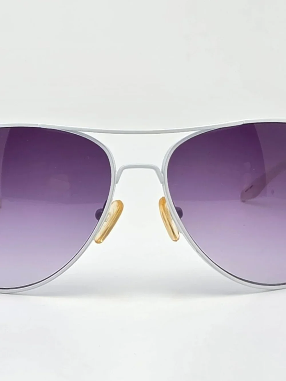 Armani Exchange AX037/S White Frame Grey Gradient Lens Aviator Sunglasses w Case